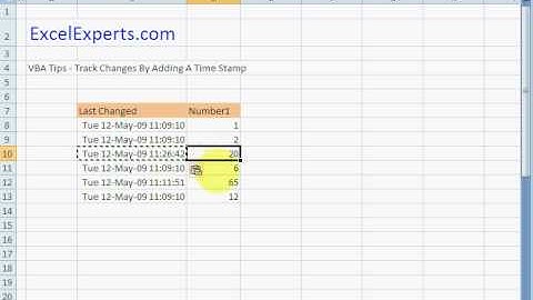 ExcelExperts.com - VBA Tips - Track Changes By Adding A Time Stamp