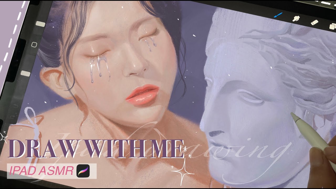 IPAD ASMR | DRAW WITH ME | 몽환적으로 슬기 그리기 - YouTube