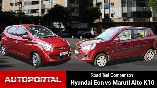 Hyundai Eon Vs Maruti Alto K10 Test Drive Comparison - Autoportal