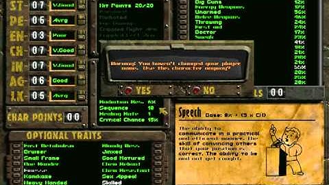 Lets play Fallout 2 Creating a character