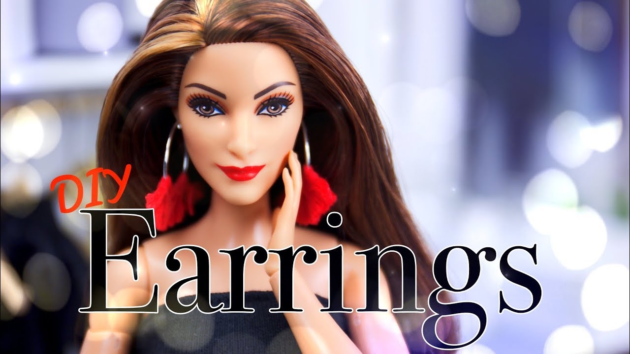 How to Make Barbie Earrings Barbie Earrings Barbie Jewellery Collection   Doll Accessories   YouTube