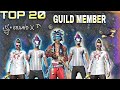 Top 20 guild member  best guild  grand x freefire
