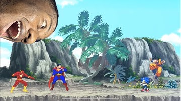 AyoStiff reacts to Goku & Archie Sonic VS Superman & Flash Sprite Animation