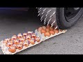 Aplastando Cosas Crujientes Y Suaves con la Rueda de un COCHE | Experiment Car-Nail vs Eggs