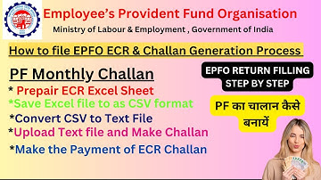 PF ka Challan Kaise banaye || How to create PF Challan | How to file PF ECR | PF Challan Generation