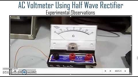 Construction of AC Voltmeter using Half & Full Wave Rectifier Using Galvanometer