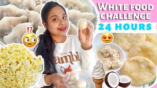 Eating Only WHITE FOOD For 24 HOURS CHALLENGE 😱 | Food Challenge India | সারাদিন কী কী খেলাম?