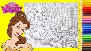 Coloring Disney Princess Belle and Friends - Coloring Pages for kids