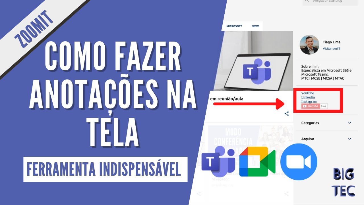 Como fazer anotações na tela com o Teams, Google Meet ou Zoom | ZoomIt