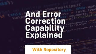 and error correction capability explained