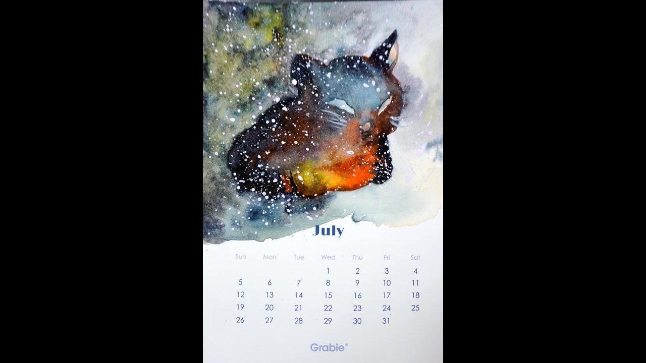 Cat Galaxy in Watercolor