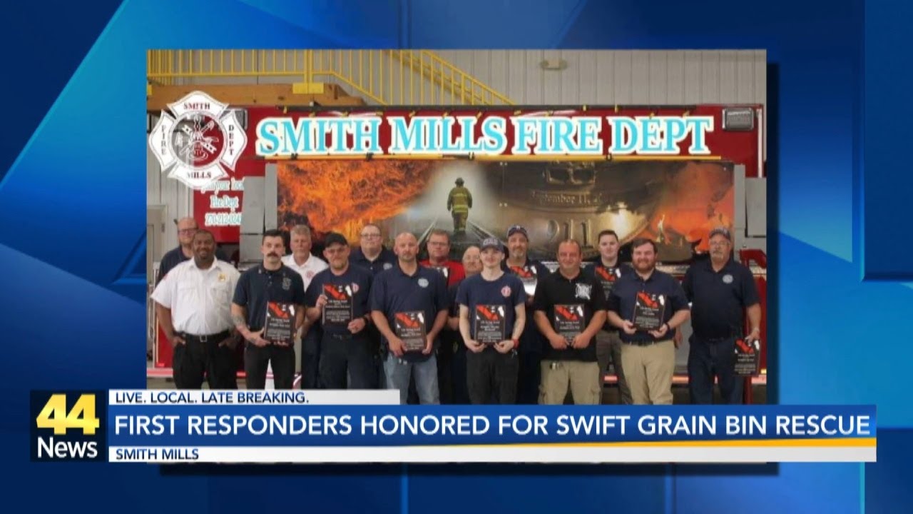 First responders honored after grain bin rescue - YouTube
