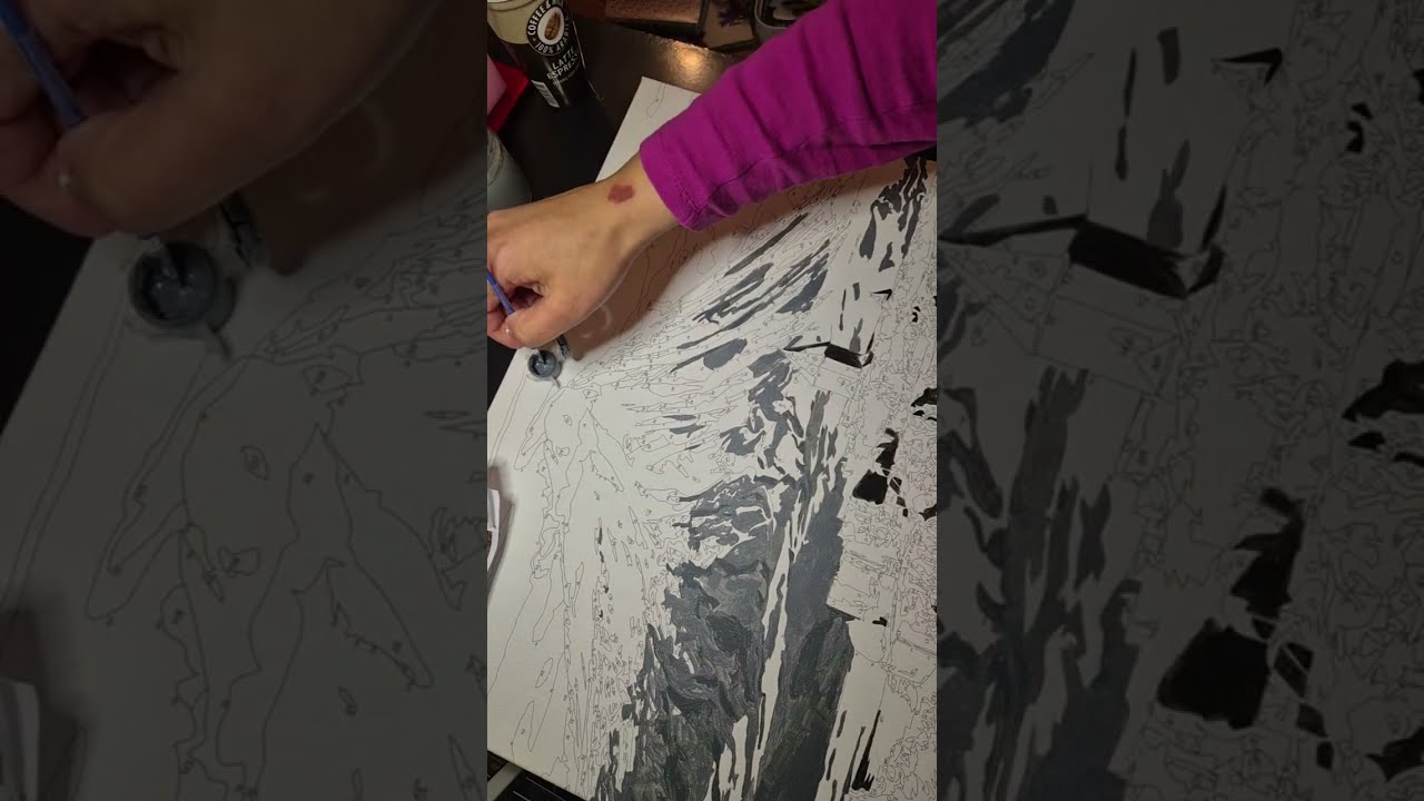 Mount Ararat 4 /  Live  painting, finding calm through lines & colors