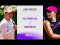 Iga swiatek vs yulia putintseva  2024 rome round 3  wta match highlights