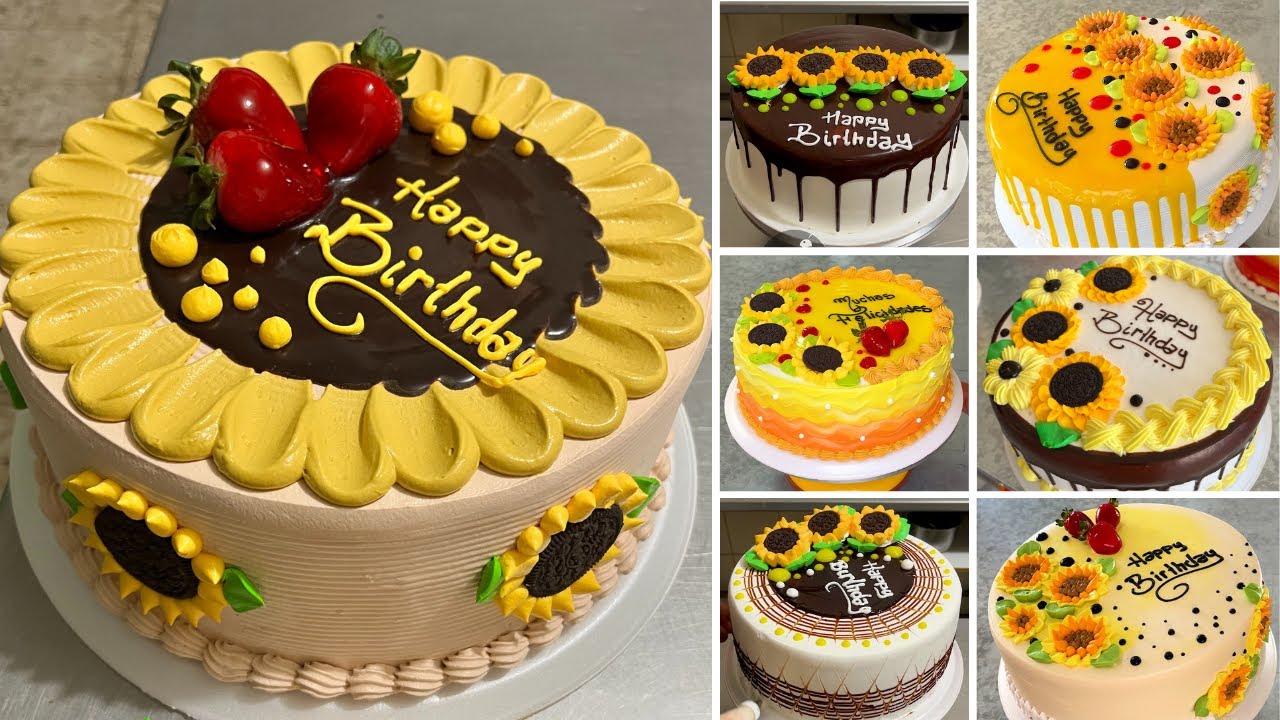 + 10 tutoriales para decorar tortas con flores de girasol | pastel de girasol