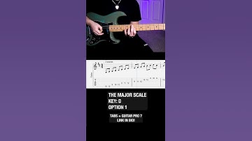 D Major Scale Guitar Option 1 With Tabs 🎸 #shorts