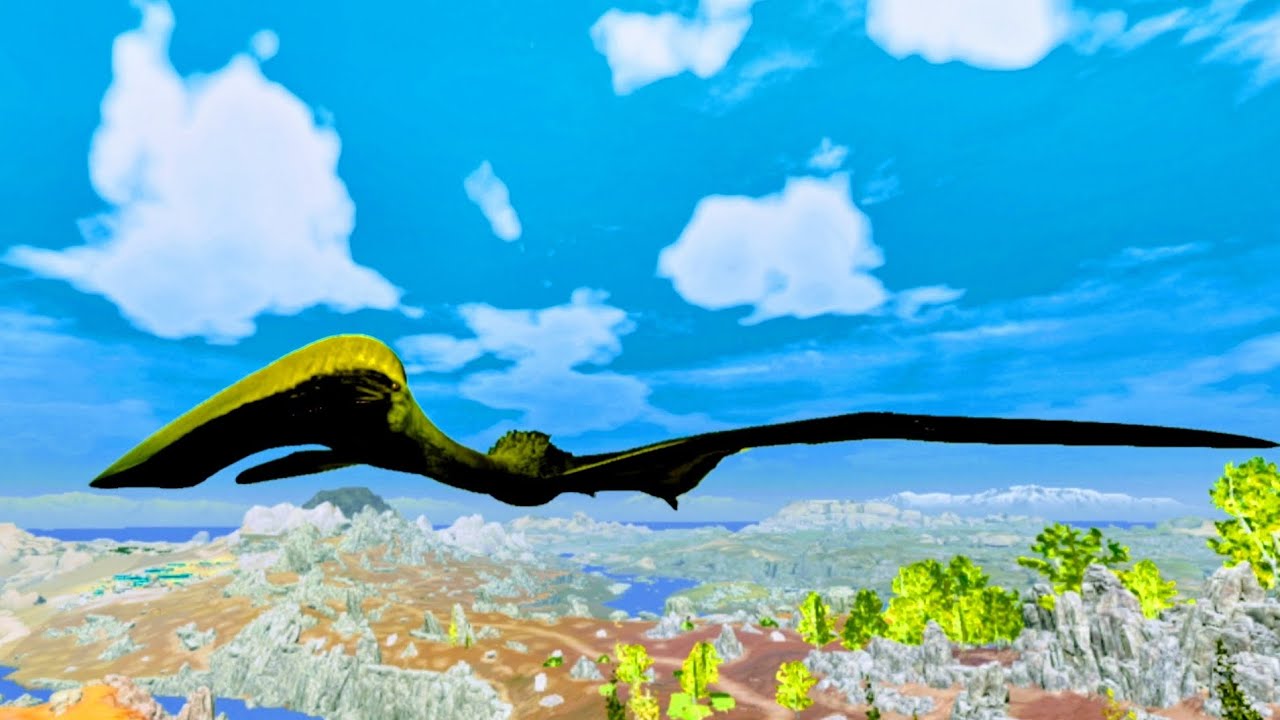 COMPILAÇÃO DE CAÇADAS FEITAS COM O GIGANTE ALADO HATZEGOPTERYX!path of titans mobile 