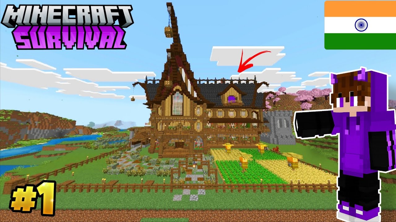Minecraft PE Survival series EP 1 in 26.0 🔥 | Made OP base & Armour ...