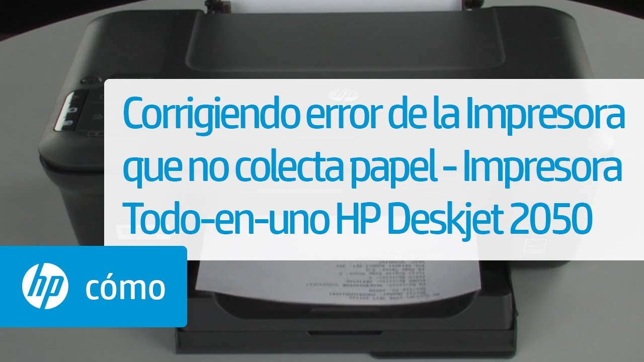 Corrección de error de recogida de papel | Impresora Todo-en-uno HP Deskjet  2050 | HP Support - YouTube