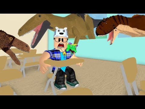 DINOSSAUROS INVADIRAM A ESCOLA DO ROBLOX!! (Escape School Dinosaur Obby) 