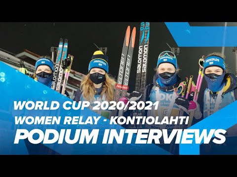 Kontiolahti World Cup 2 Women Relay Podium Interviews