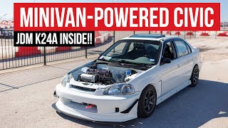 Family Sedan Turned Into Weekend Track Car: K24Swapped EJ6 Civic