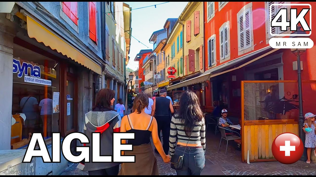 Aigle, beautiful Swiss villages, WALKING TOUR 4K 🇨🇭