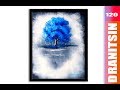 BLUE TREE | BLACK AND WHITE ABSTRACT | EASY PAINTING FOR BEGINNERS