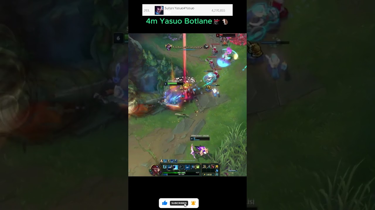 4m Yasuo Botlane 🐱‍👤🦔 -League of Legends