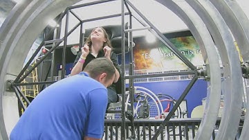 Astronaut Training Experience  three sea monkeys in a Multi Axis Trainer