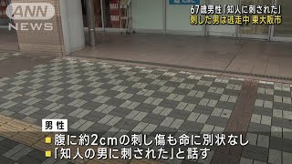 「知人に刺された」67歳男性　刺した男は逃走中　東大阪市(2023年6月14日)