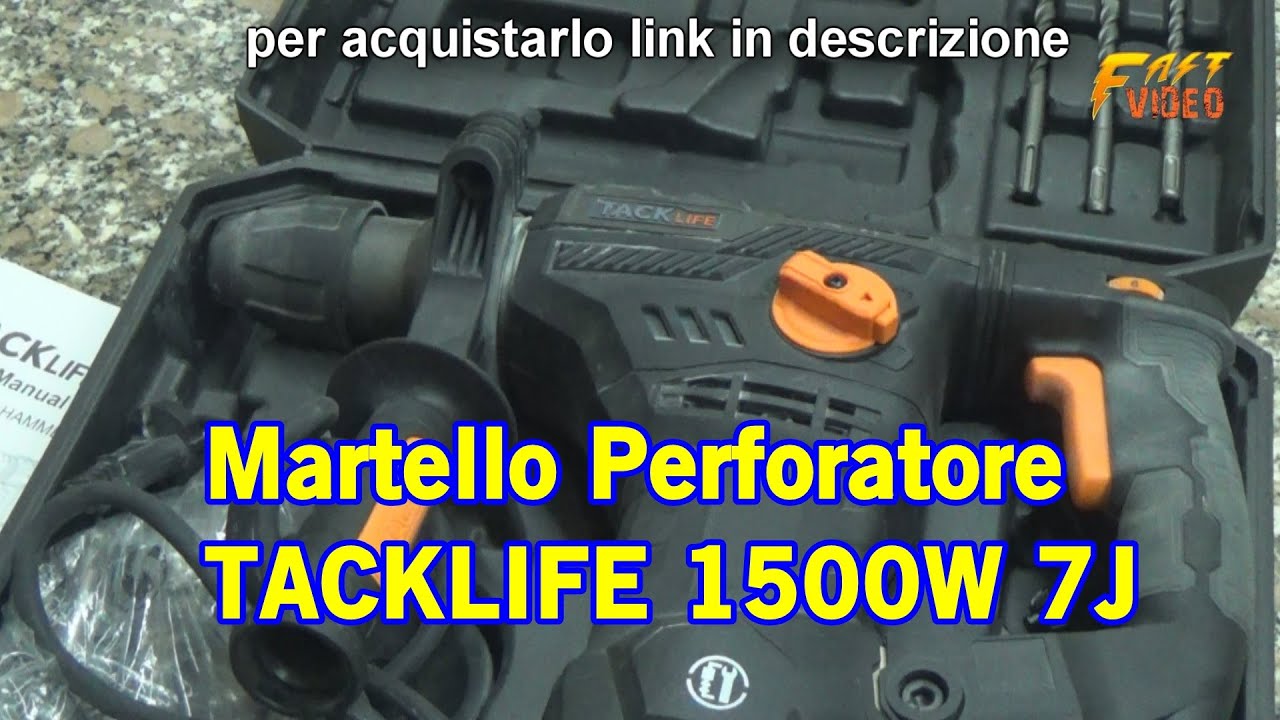 RECENSIONE E TEST MARTELLO PERFORATORE TACKLIFE 1500W 7J - YouTube