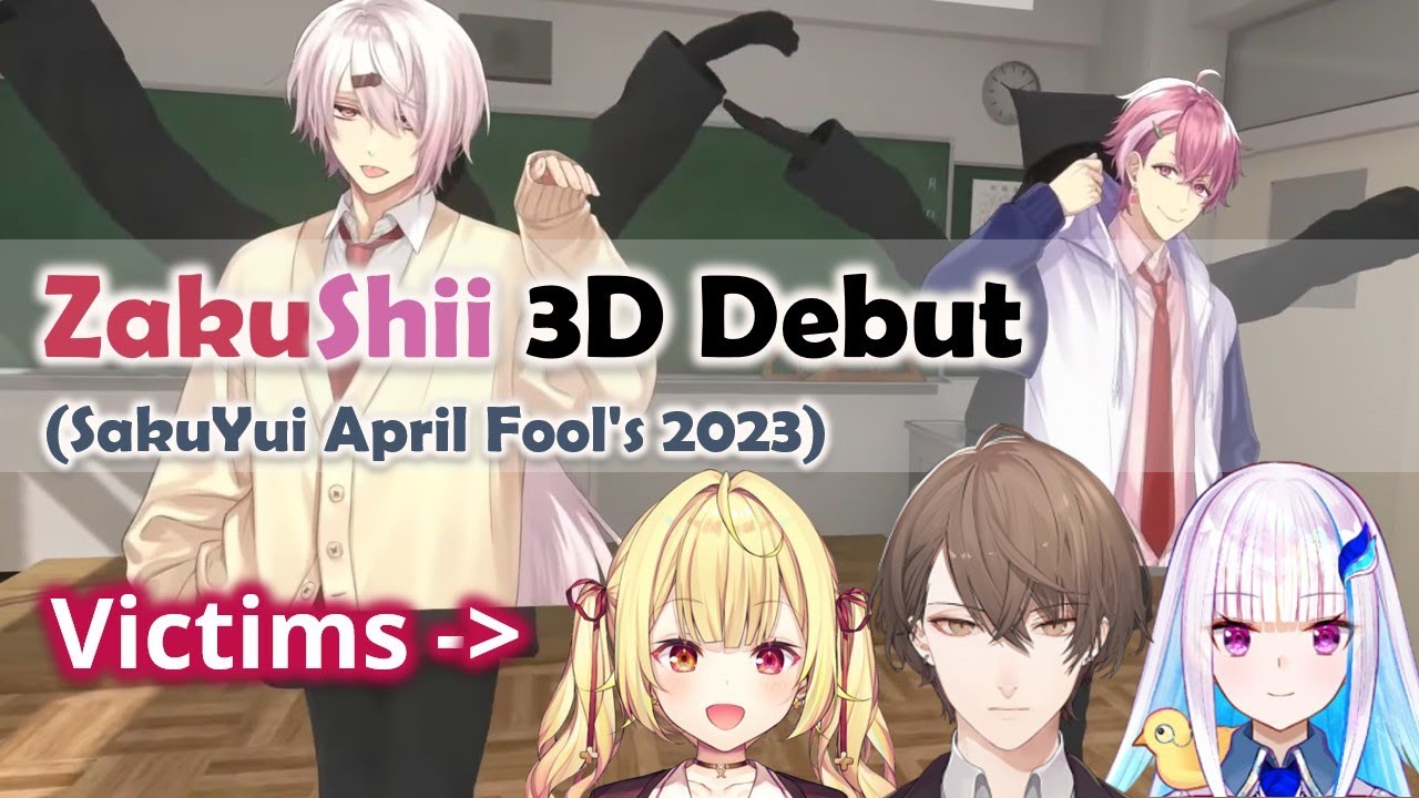【ENG SUB】ZakuShii April Fool's 3D Reveal (+Victims)【Shiina Yuika / Sasaki Saku / NIJISANJI】