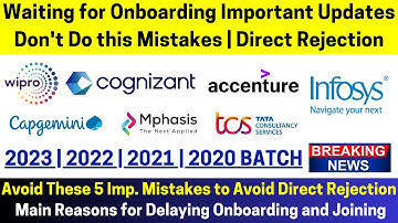 Waiting for Wipro, Infosys, etc. Onboarding Avoid these 5 Mistakes Important Updates 2023-2020 Batch