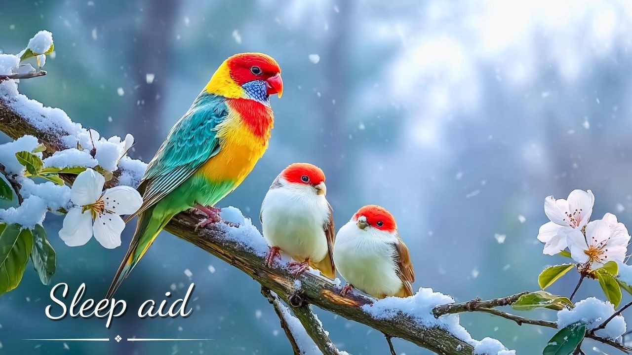 Soothing Piano and Snowy Birds ❄️ | Gentle Music for Stress Relief, Emotional Healing & Relaxation