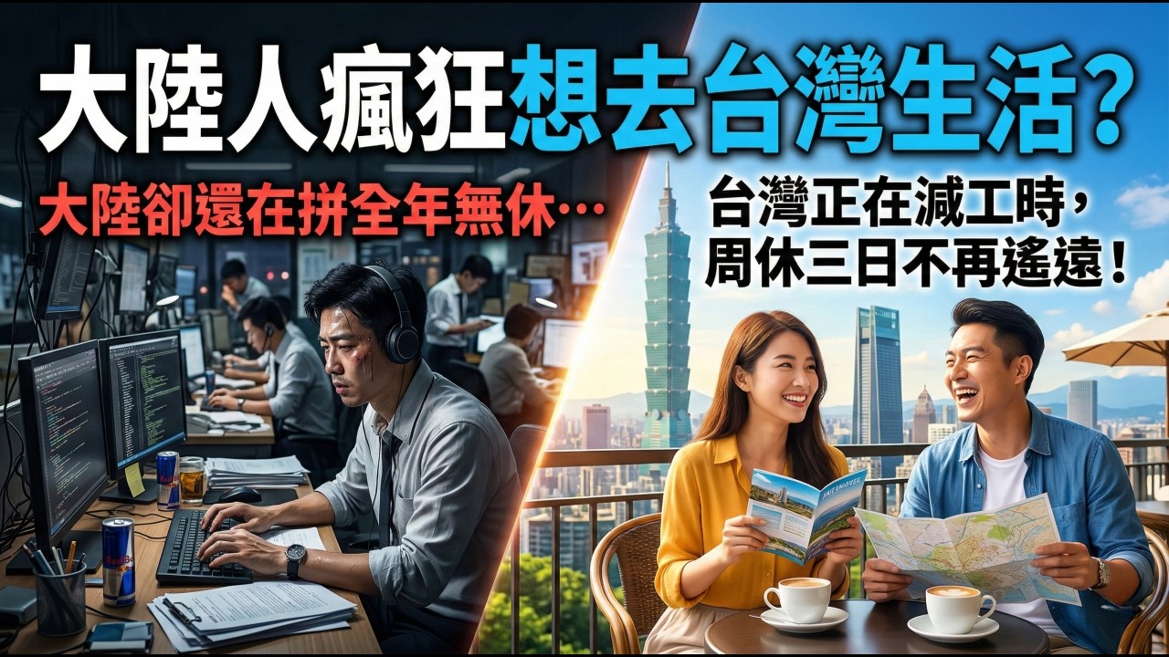 大陸人瘋狂想去台灣生活？台灣正在減工時，周休三日不再遙遠！大陸卻還在拼全年無休…