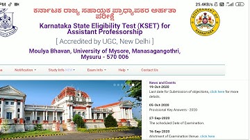 KSET 2020 FINAL KEY ANSWER RELEASED