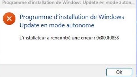How to fix Windows update error 0x800f0838
