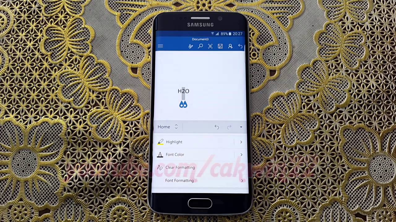 Microsoft Word For Android : How To Add Subscript Text In Samsung Galaxy S6