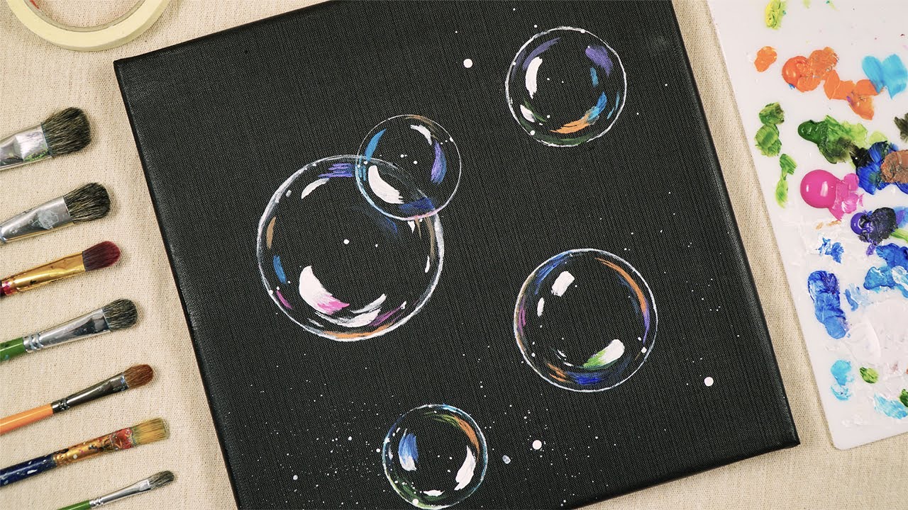 ⛅️ how to paint bubbles Painting Acrylic Color with Amazing Art YouTube