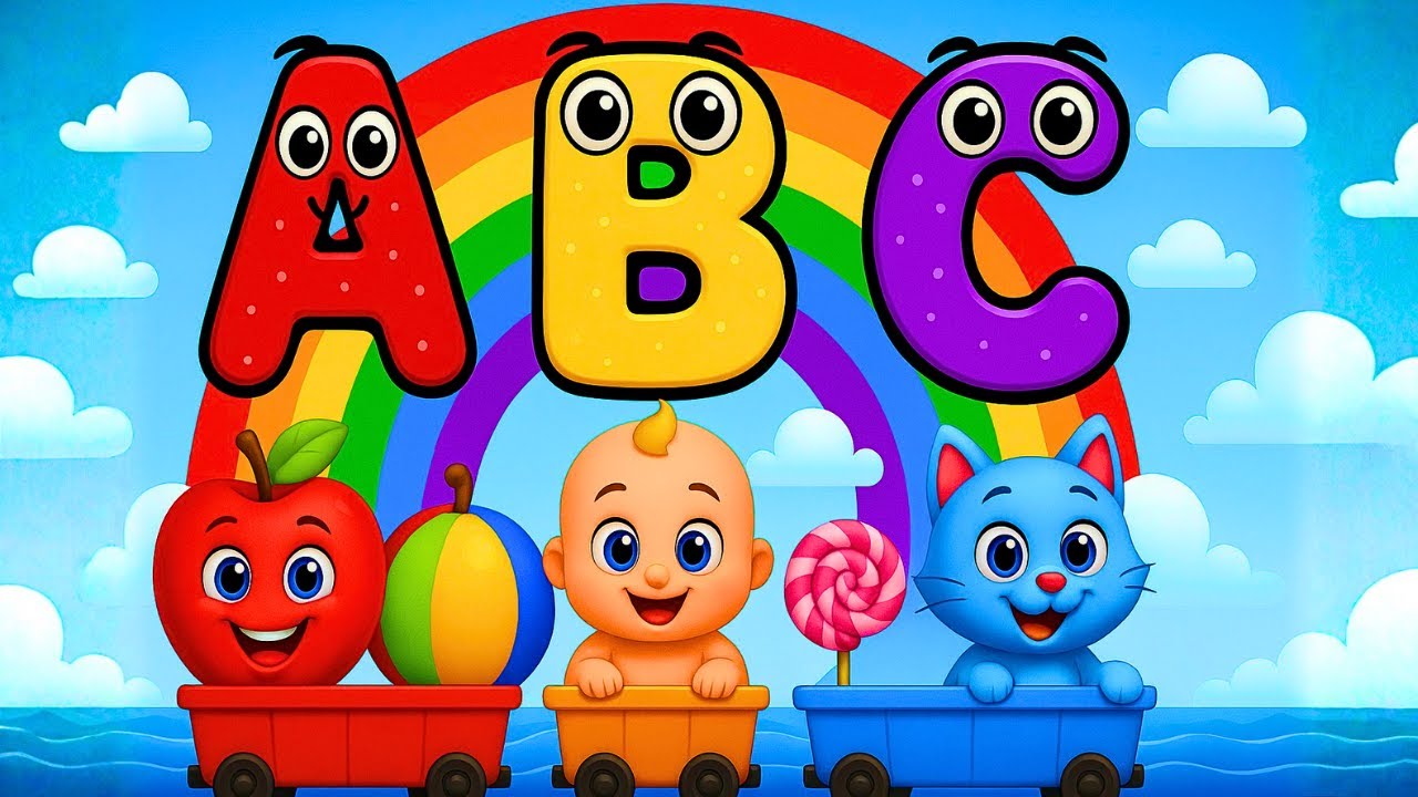 🔴 LIVE 🚂🌈🚃 | ABC colorful Rainbow Train Song | A for Apple 🍎 | Fun ABC ...