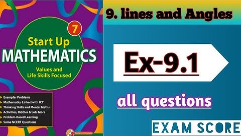 Viva Education start up class 7 mathematics || lines and Angles|| Ex.9.1|| Exam score