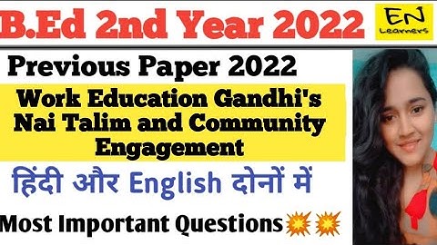 Work Education Gandhi