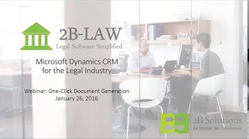 Dynamics CRM for Legal - One Click Document Generation