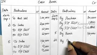 Single Column Cash Book with GST  | Simple explanation with solved problem | kauserwise