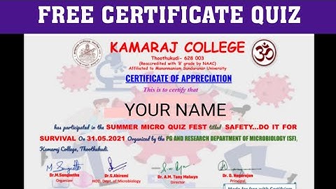FREE CERTIFICATE QUIZ l Summer Micro Quiz Certificate l Free Certificate in 2 minutes l Safety Quiz