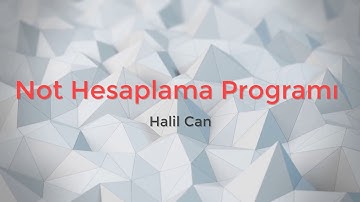 C# 5 Dakikada Not Hesaplama Programı Yapımı ve Tab İndex Ayarlanması