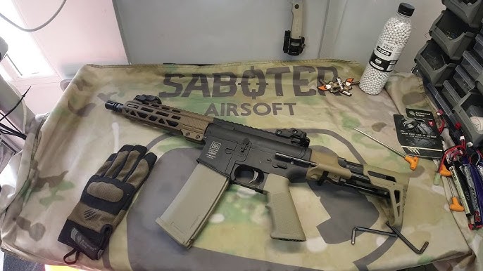 AEX Custom BIG RED Specna Arms M4 AEG Rifle CORE Series M4 MLOK Carbine  SA-C24 Black