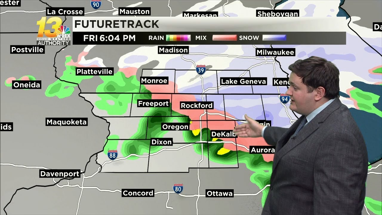 Snow showers roll through Friday evening - YouTube