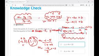 GED: Equation Of A Line Using 2 Points